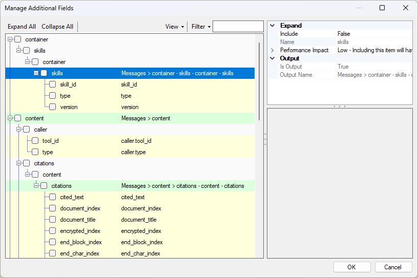 Anthropic Source Component - Manage Additional Fields